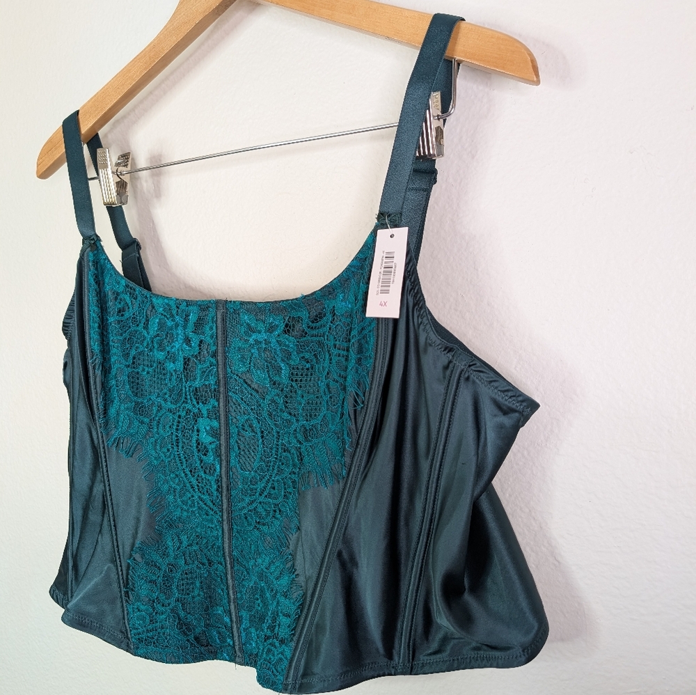 Adore Me Green Genevieve Cropped Corset